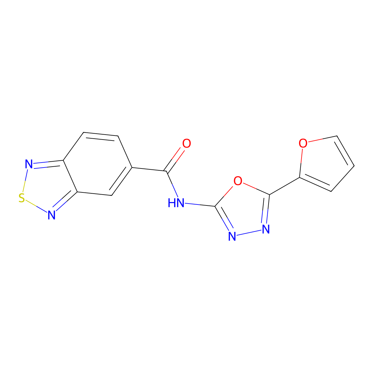 N-(5-(furan-2-yl)-1,3,4-oxadiazol-2-yl)benzo[c][1,2,5]thiadiazole-5-carboxamide molecular structure, CAS 1203029-37-1