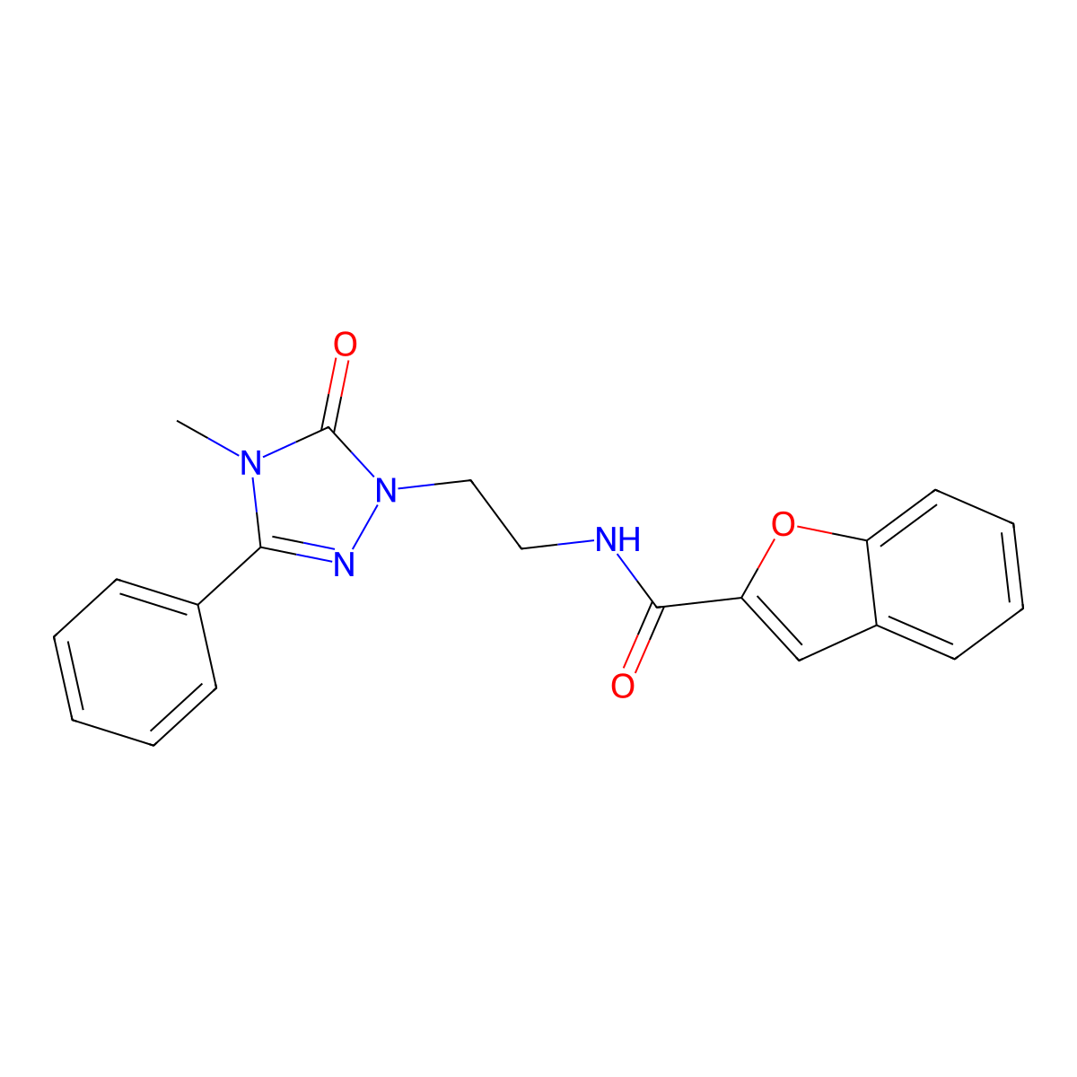 N-(2-(4-methyl-5-oxo-3-phenyl-4,5-dihydro-1H-1,2,4-triazol-1-yl)ethyl)benzofuran-2-carboxamide molecular structure, CAS 1203029-88-2