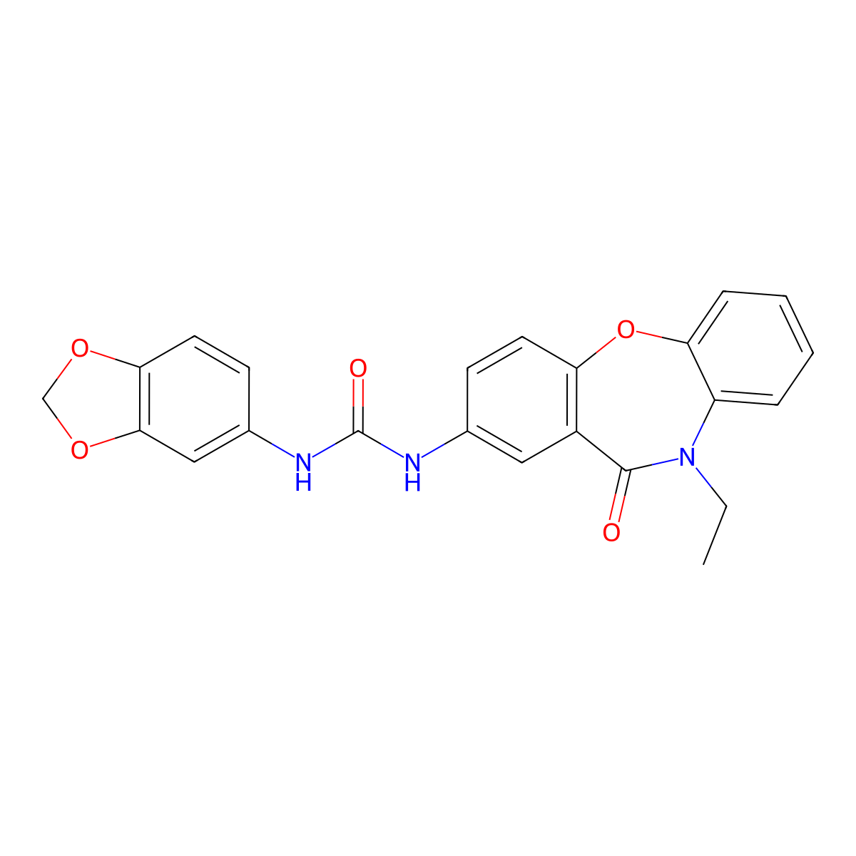 3-(2H-1,3-benzodioxol-5-yl)-1-{9-ethyl-10-oxo-2-oxa-9-azatricyclo[9.4.0.0^{3,8}]pentadeca-1(11),3(8),4,6,12,14-hexaen-13-yl}urea molecular structure, CAS 1203031-57-5