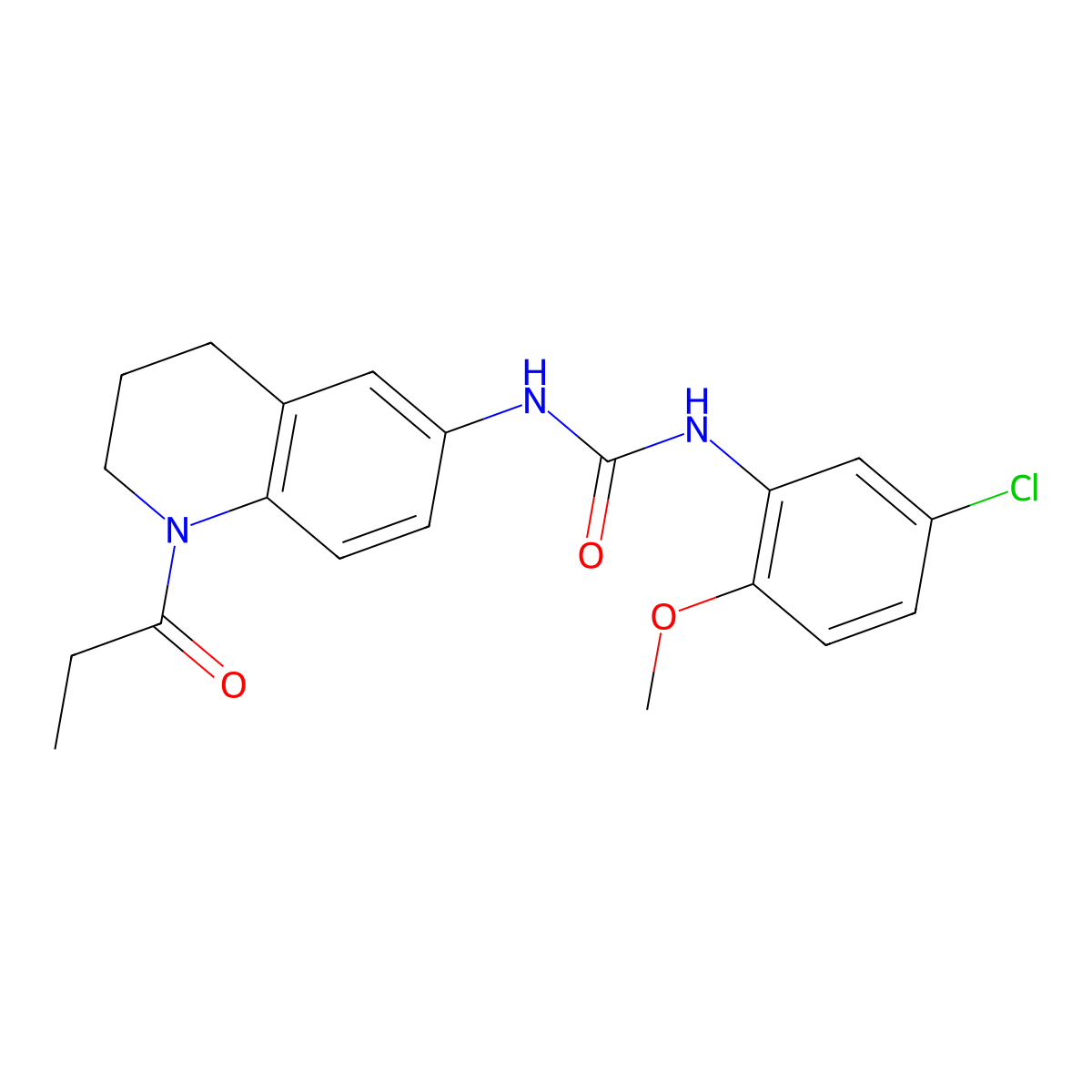 1-(5-Chloro-2-methoxyphenyl)-3-(1-propionyl-1,2,3,4-tetrahydroquinolin-6-yl)urea molecular structure, CAS 1203032-80-7