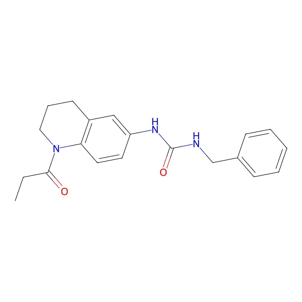 1-Benzyl-3-(1-propionyl-1,2,3,4-tetrahydroquinolin-6-yl)urea molecular structure, CAS 1203034-33-6