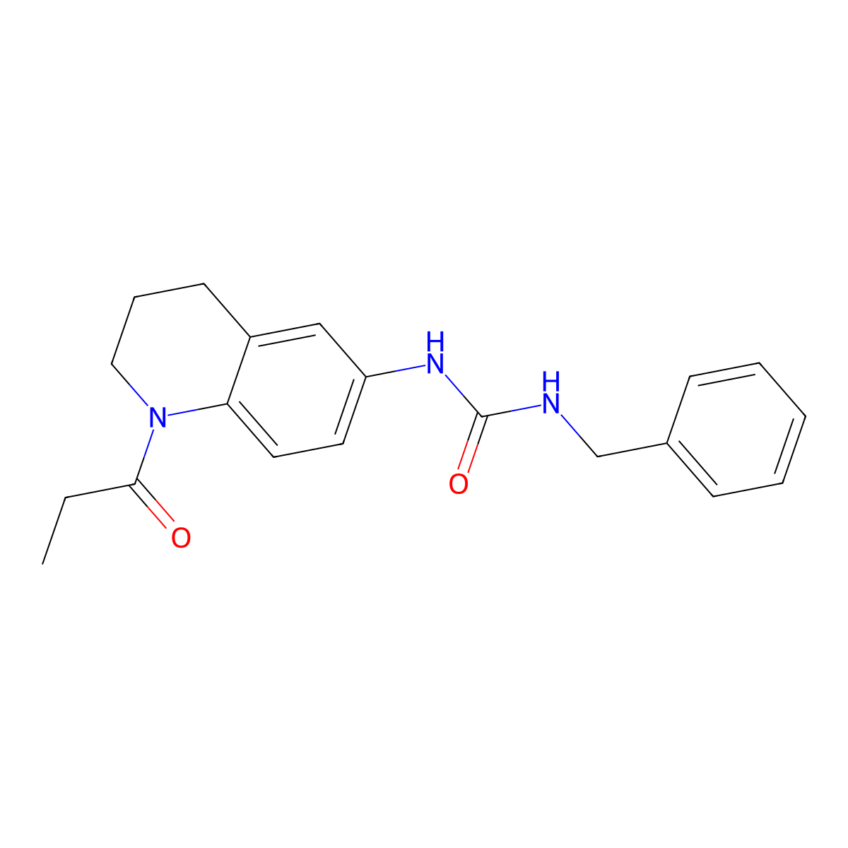 1-Benzyl-3-(1-propionyl-1,2,3,4-tetrahydroquinolin-6-yl)urea molecular structure, CAS 1203034-33-6