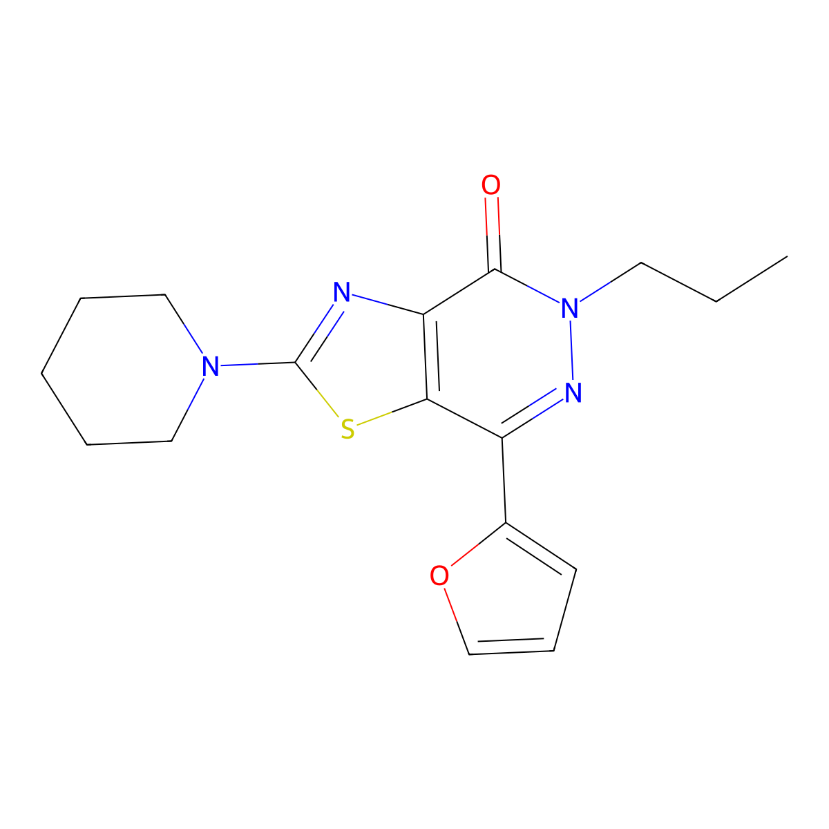 7-(furan-2-yl)-2-(piperidin-1-yl)-5-propylthiazolo[4,5-d]pyridazin-4(5H)-one molecular structure, CAS 1203035-11-3