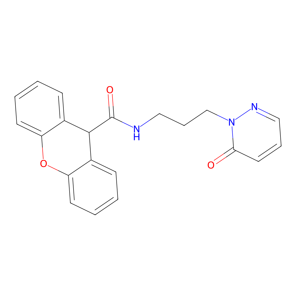 N-(3-(6-oxopyridazin-1(6H)-yl)propyl)-9H-xanthene-9-carboxamide molecular structure, CAS 1203035-34-0