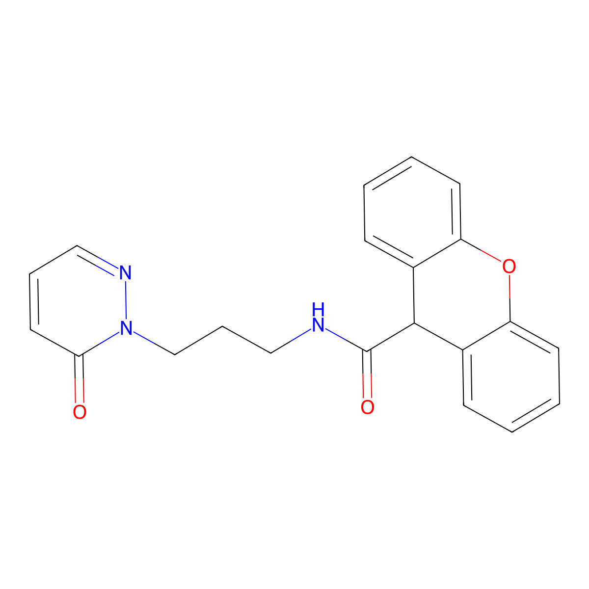 N-(3-(6-oxopyridazin-1(6H)-yl)propyl)-9H-xanthene-9-carboxamide molecular structure, CAS 1203035-34-0
