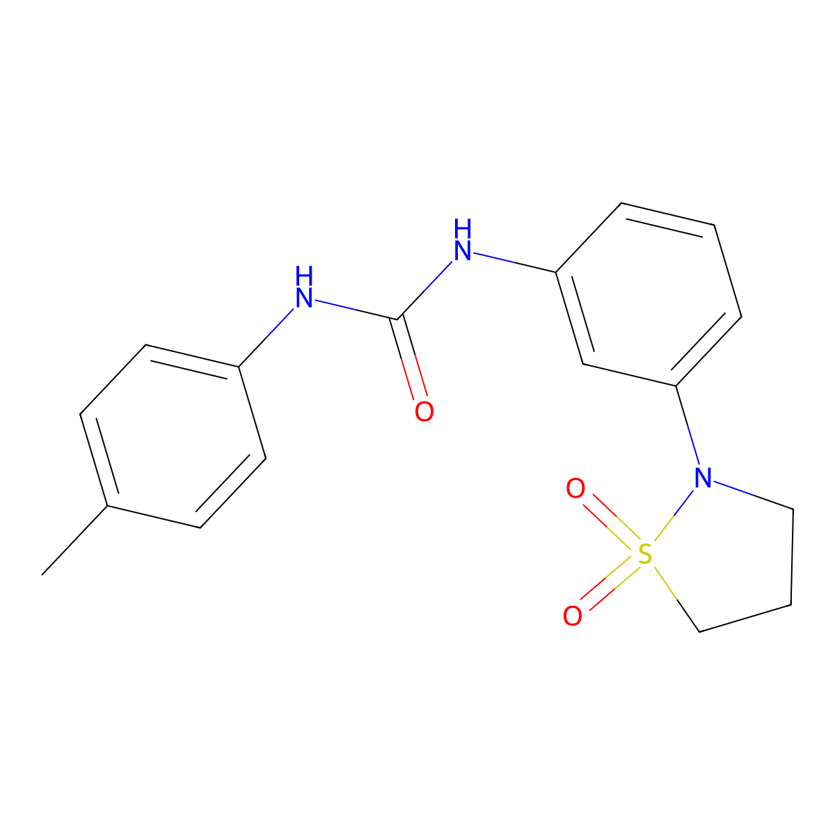 1-(3-(1,1-Dioxidoisothiazolidin-2-yl)phenyl)-3-(p-tolyl)urea molecular structure, CAS 1203039-33-1