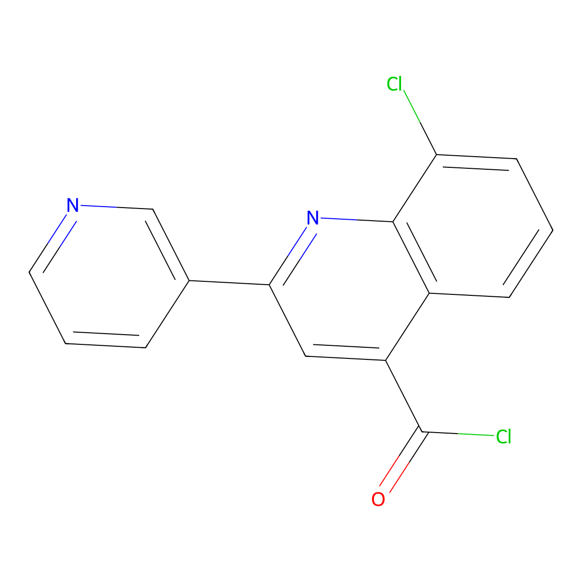 8-Chloro-2-pyridin-3-ylquinoline-4-carbonyl chloride hydrochloride molecular structure, CAS 1203040-93-0