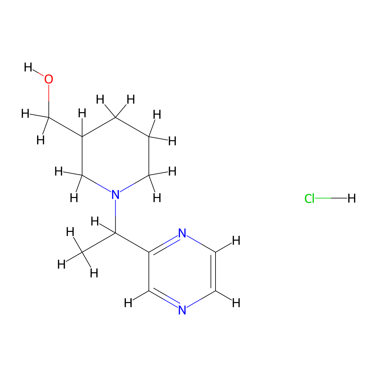 (1-(1-(Pyrazin-2-yl)ethyl)piperidin-3-yl)methanol hydrochloride molecular structure, CAS 1203041-41-1