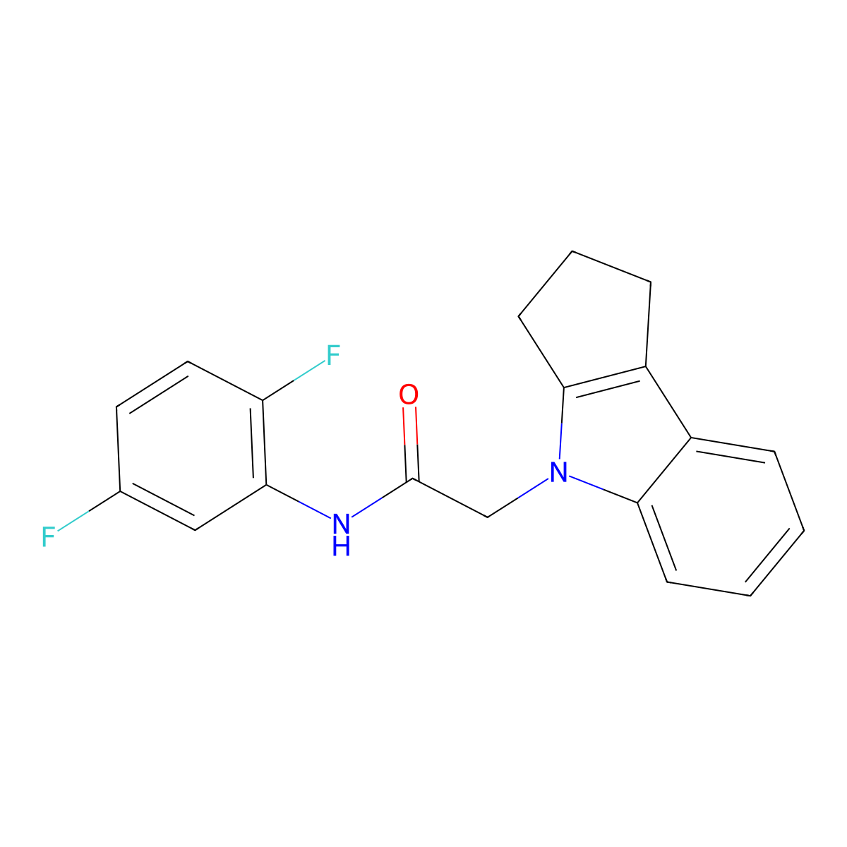 N-(2,5-difluorophenyl)-2-(2,3-dihydrocyclopenta[b]indol-4(1H)-yl)acetamide molecular structure, CAS 1203042-55-0