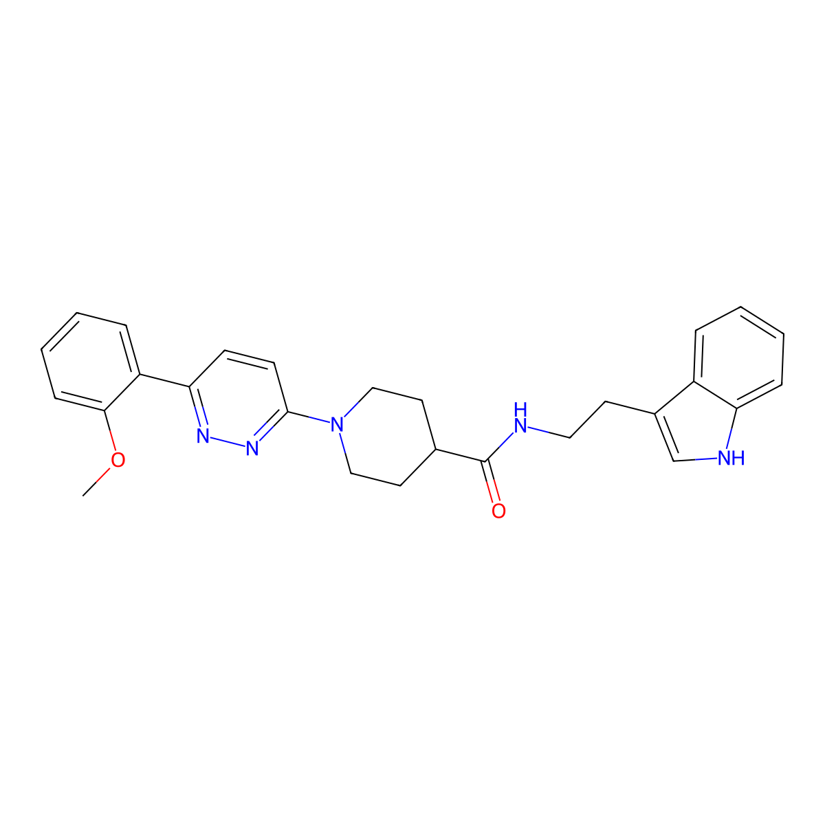 N-[2-(1H-indol-3-yl)ethyl]-1-[6-(2-methoxyphenyl)pyridazin-3-yl]piperidine-4-carboxamide molecular structure, CAS 1203042-97-0
