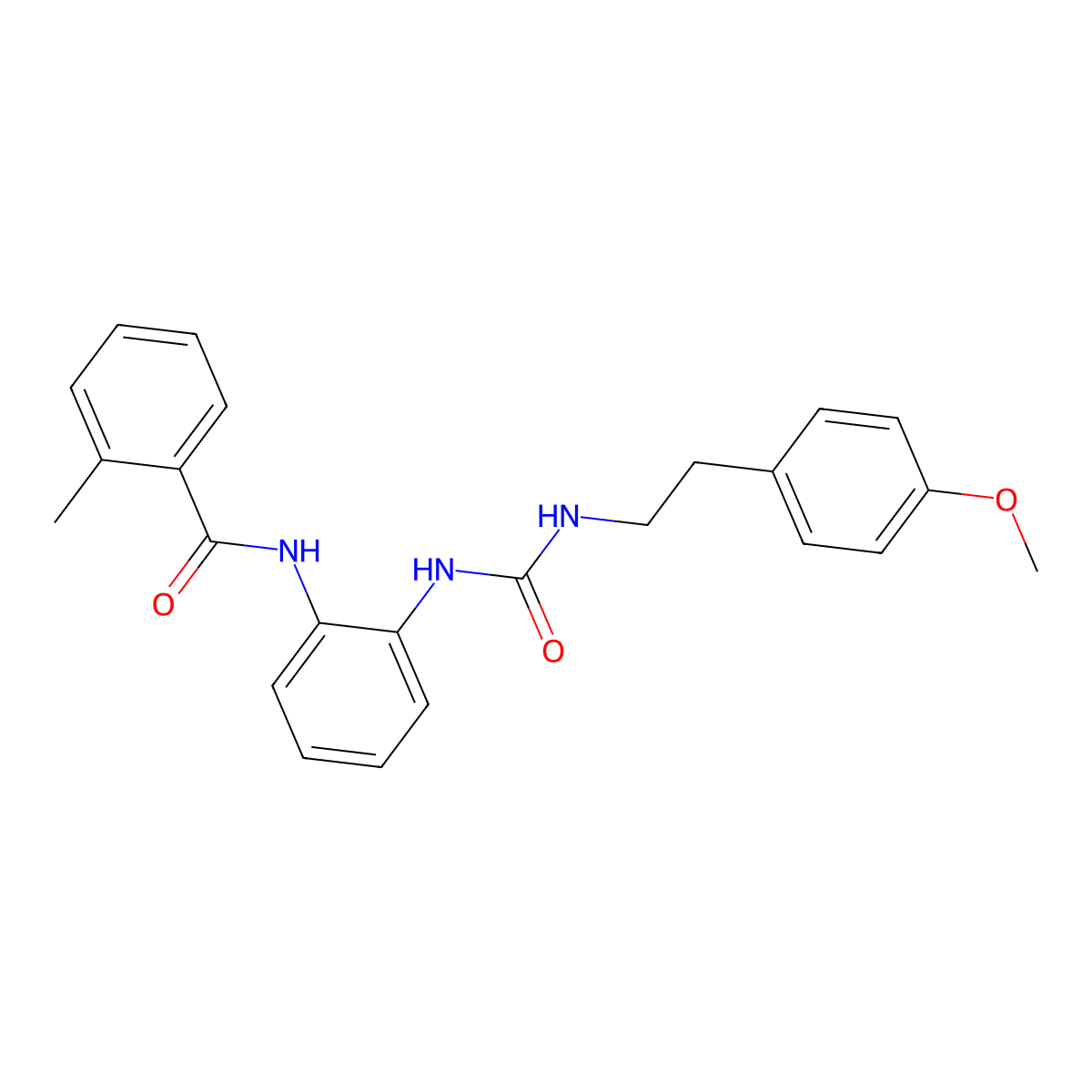 N-(2-(3-(4-methoxyphenethyl)ureido)phenyl)-2-methylbenzamide molecular structure, CAS 1203043-14-4