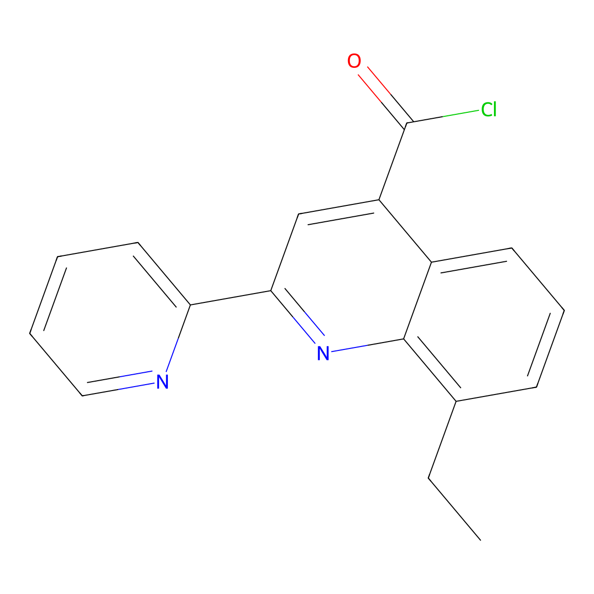 8-Ethyl-2-pyridin-2-ylquinoline-4-carbonyl chloride hydrochloride molecular structure, CAS 1203043-76-8