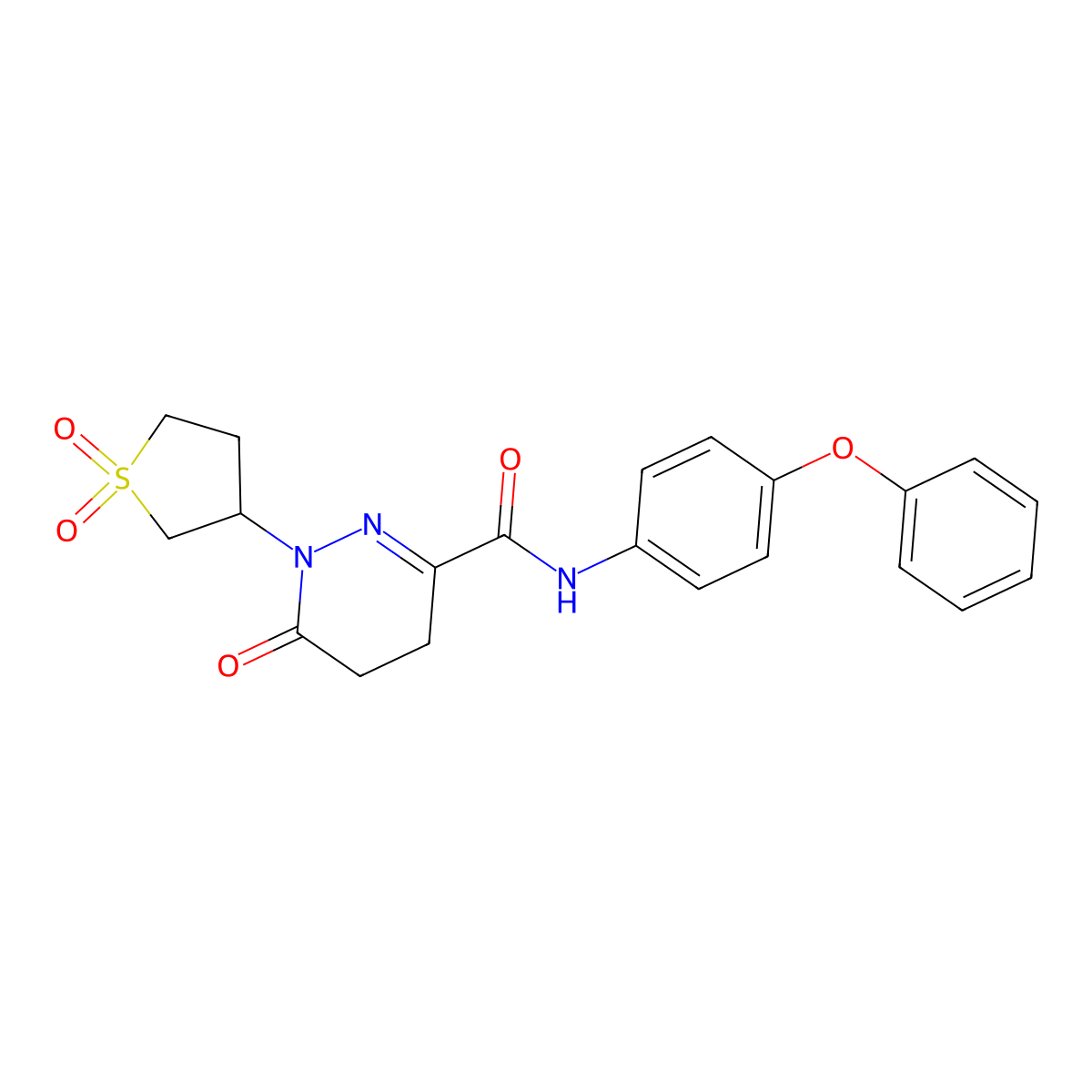 1-(1,1-dioxidotetrahydrothiophen-3-yl)-6-oxo-N-(4-phenoxyphenyl)-1,4,5,6-tetrahydropyridazine-3-carboxamide molecular structure, CAS 1203044-33-0