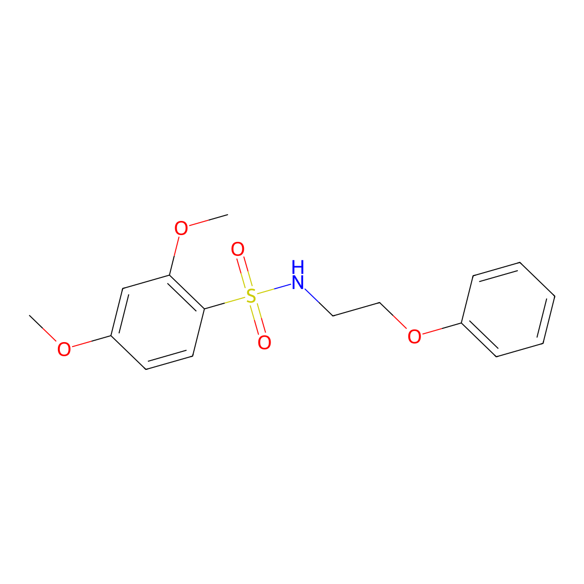 2,4-dimethoxy-N-(2-phenoxyethyl)benzenesulfonamide molecular structure, CAS 1203044-69-2