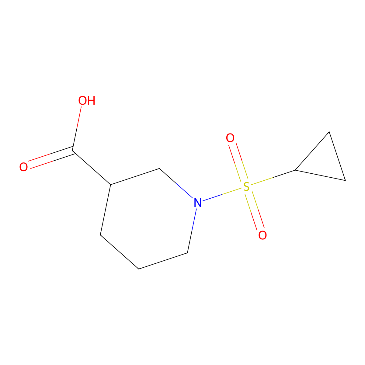 1-(Cyclopropylsulfonyl)piperidine-3-carboxylic acid molecular structure, CAS 1203045-74-2