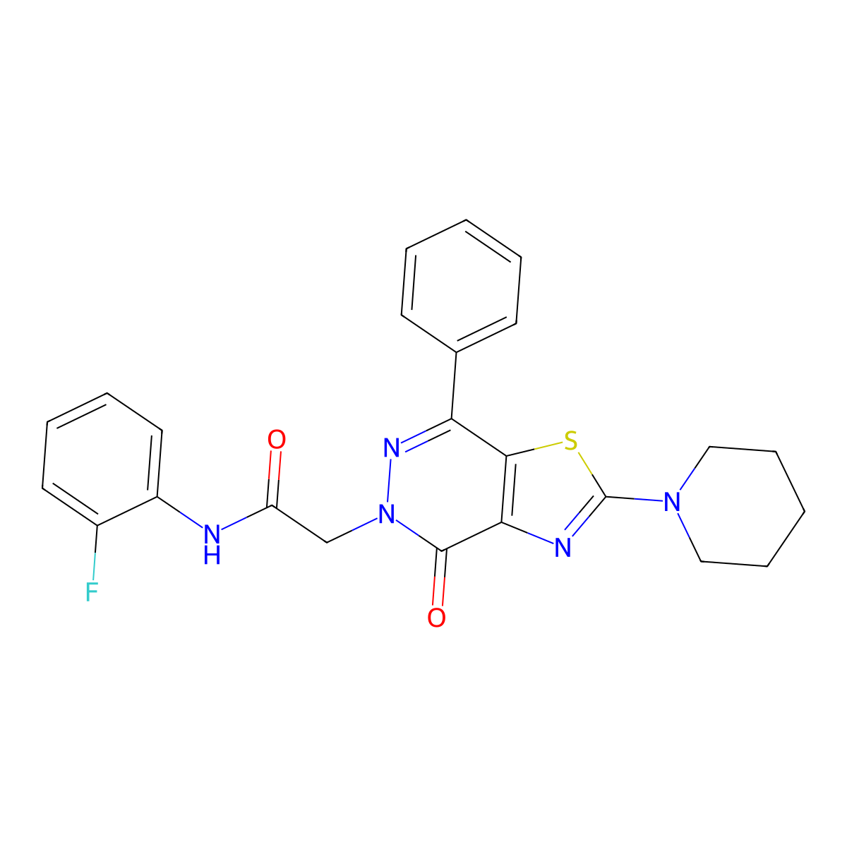 N-(2-fluorophenyl)-2-(4-oxo-7-phenyl-2-(piperidin-1-yl)thiazolo[4,5-d]pyridazin-5(4H)-yl)acetamide molecular structure, CAS 1203045-75-3
