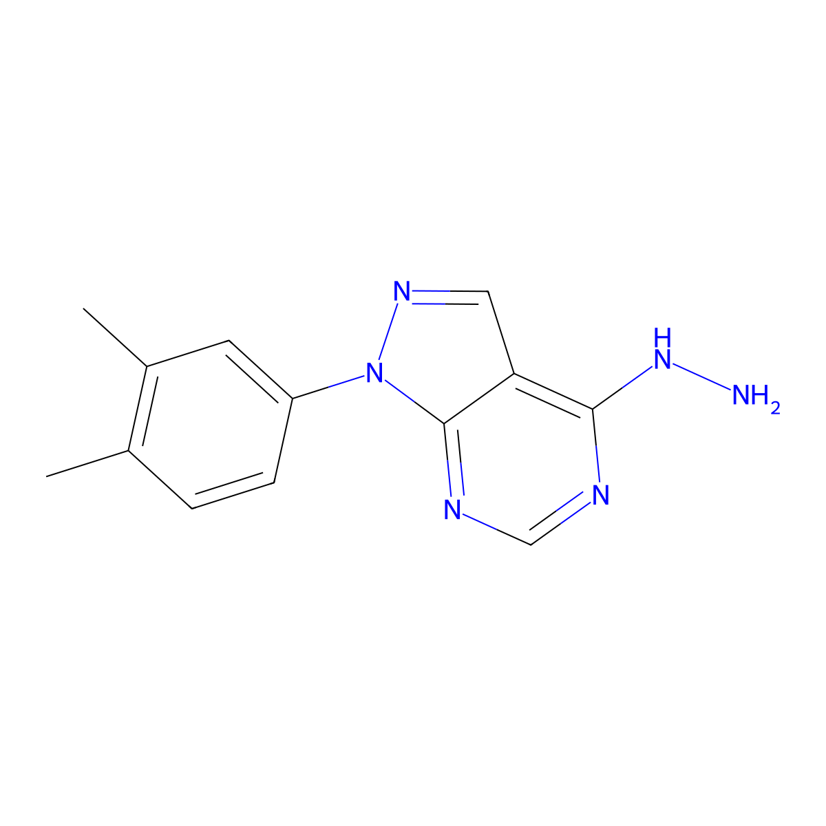 1-(3,4-Dimethylphenyl)-4-hydrazinyl-1H-pyrazolo[3,4-d]pyrimidine molecular structure, CAS 1203045-83-3