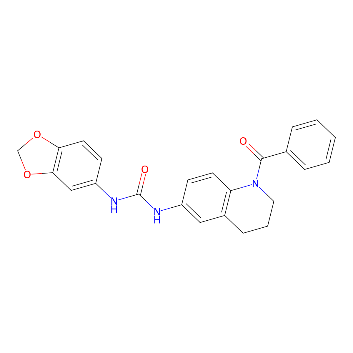 1-(Benzo[d][1,3]dioxol-5-yl)-3-(1-benzoyl-1,2,3,4-tetrahydroquinolin-6-yl)urea molecular structure, CAS 1203046-89-2