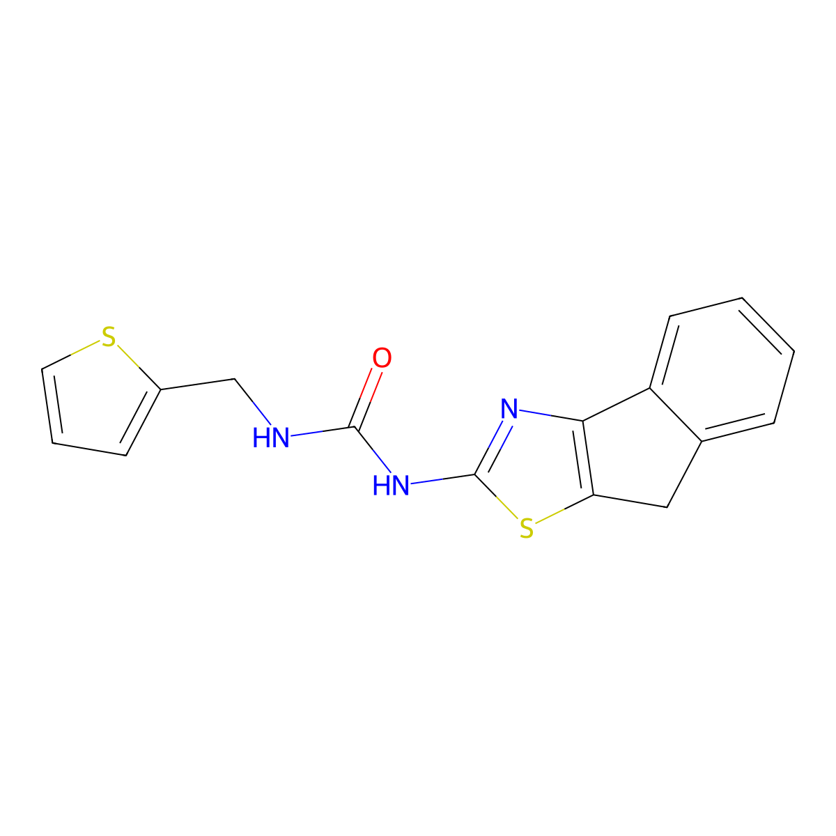 1-(8H-indeno[1,2-d]thiazol-2-yl)-3-(thiophen-2-ylmethyl)urea molecular structure, CAS 1203047-14-6