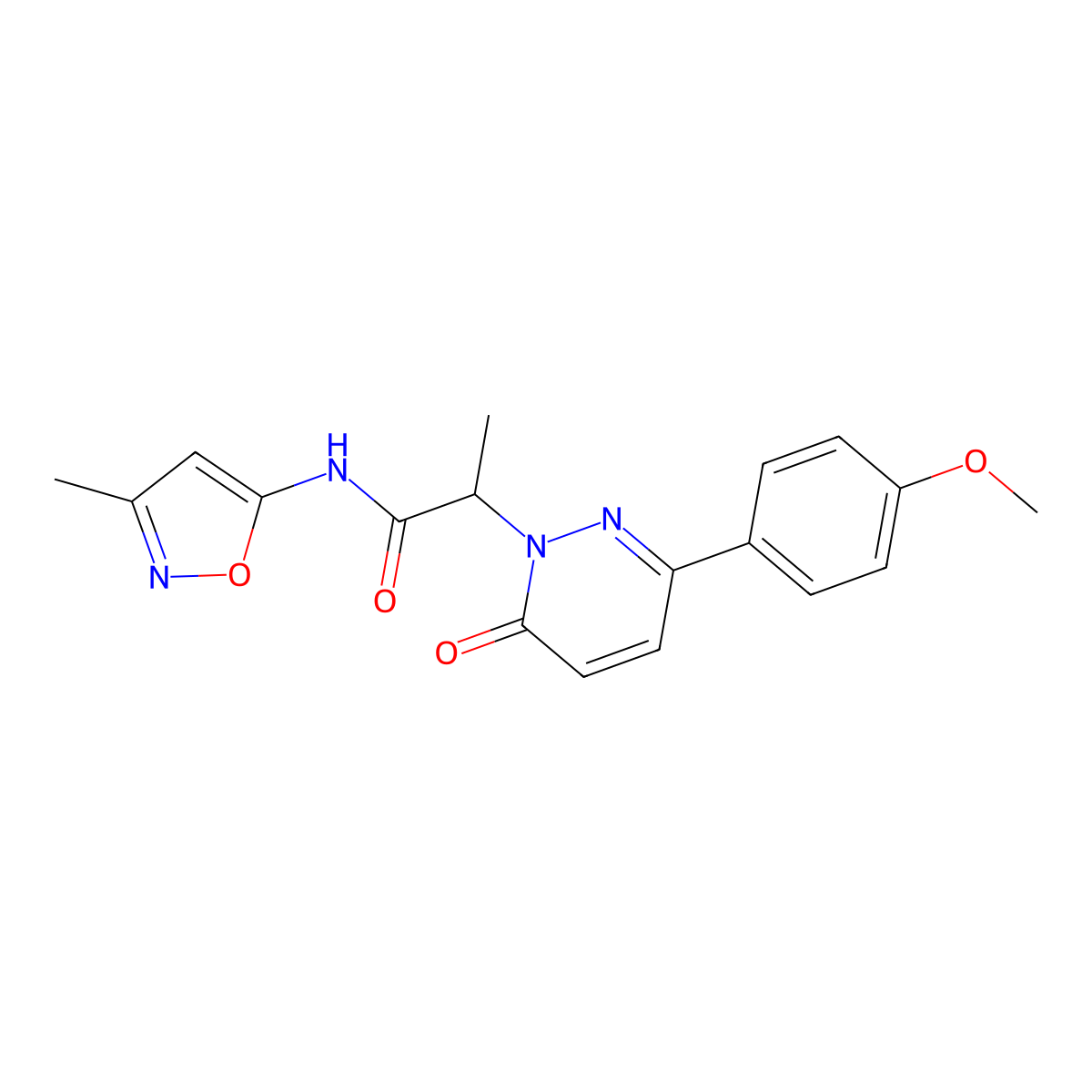 2-(3-(4-methoxyphenyl)-6-oxopyridazin-1(6H)-yl)-N-(3-methylisoxazol-5-yl)propanamide molecular structure, CAS 1203048-02-5