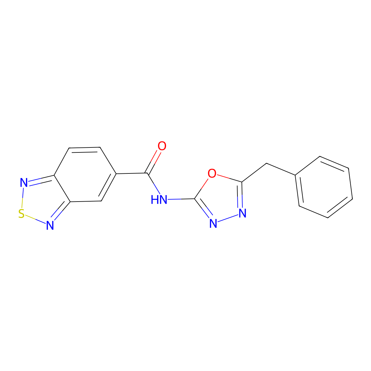N-(5-benzyl-1,3,4-oxadiazol-2-yl)benzo[c][1,2,5]thiadiazole-5-carboxamide molecular structure, CAS 1203048-59-2