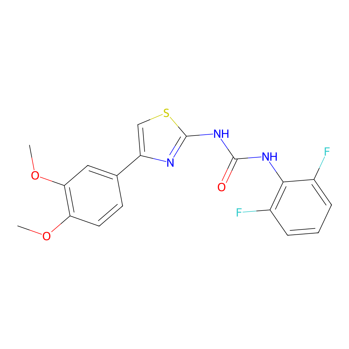 1-(2,6-Difluorophenyl)-3-(4-(3,4-dimethoxyphenyl)thiazol-2-yl)urea molecular structure, CAS 1203048-60-5