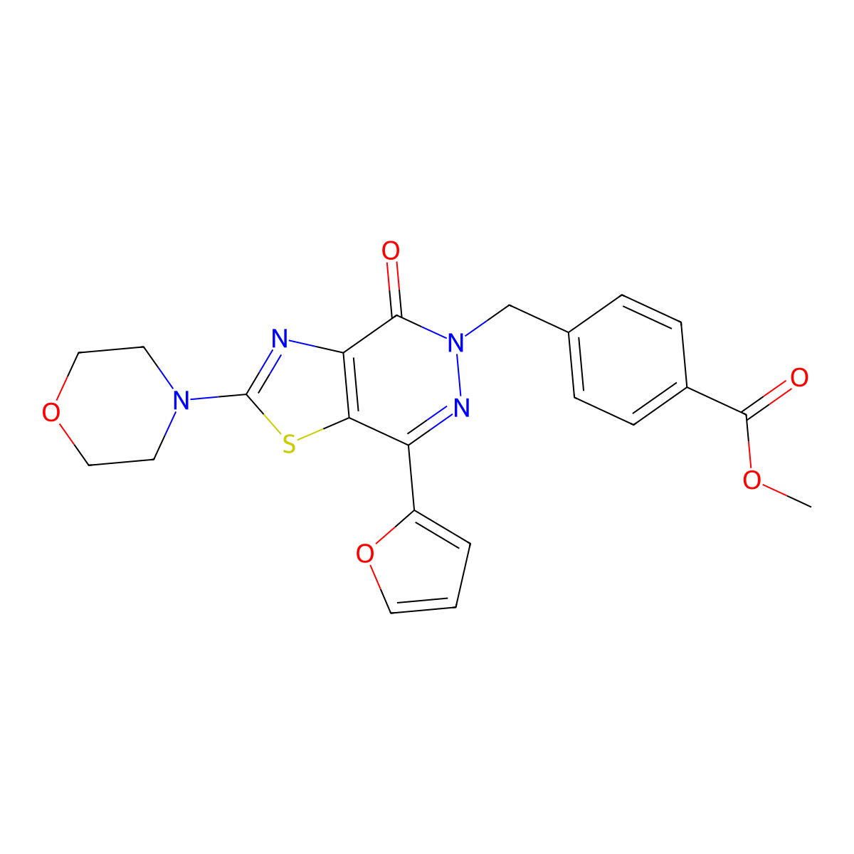 methyl 4-((7-(furan-2-yl)-2-morpholino-4-oxothiazolo[4,5-d]pyridazin-5(4H)-yl)methyl)benzoate molecular structure, CAS 1203050-22-9