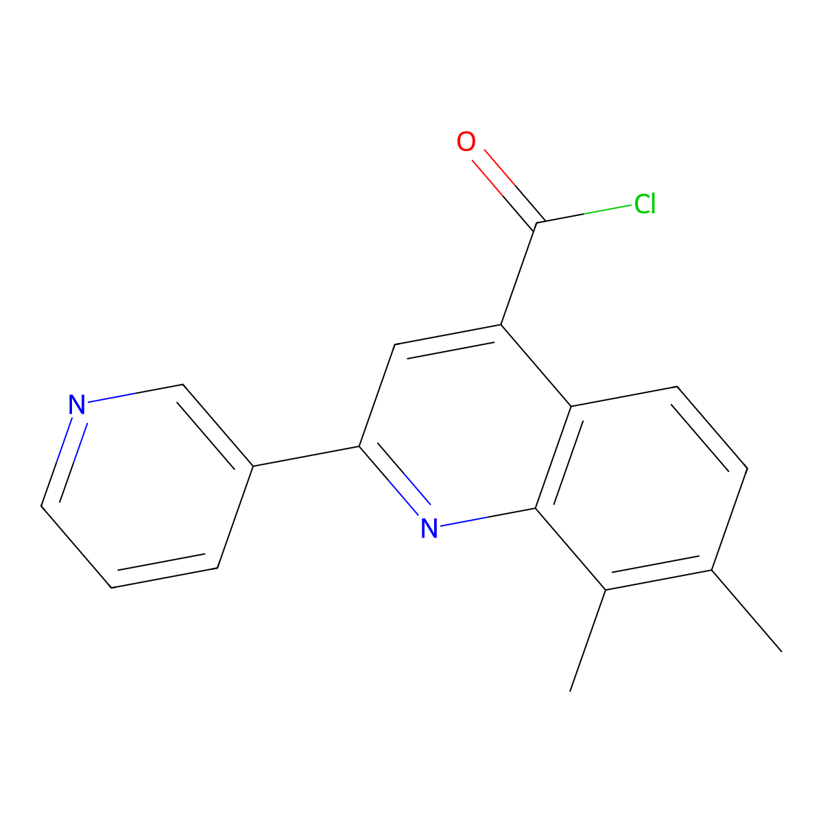 7,8-Dimethyl-2-pyridin-3-ylquinoline-4-carbonyl chloride hydrochloride molecular structure, CAS 1203050-62-7