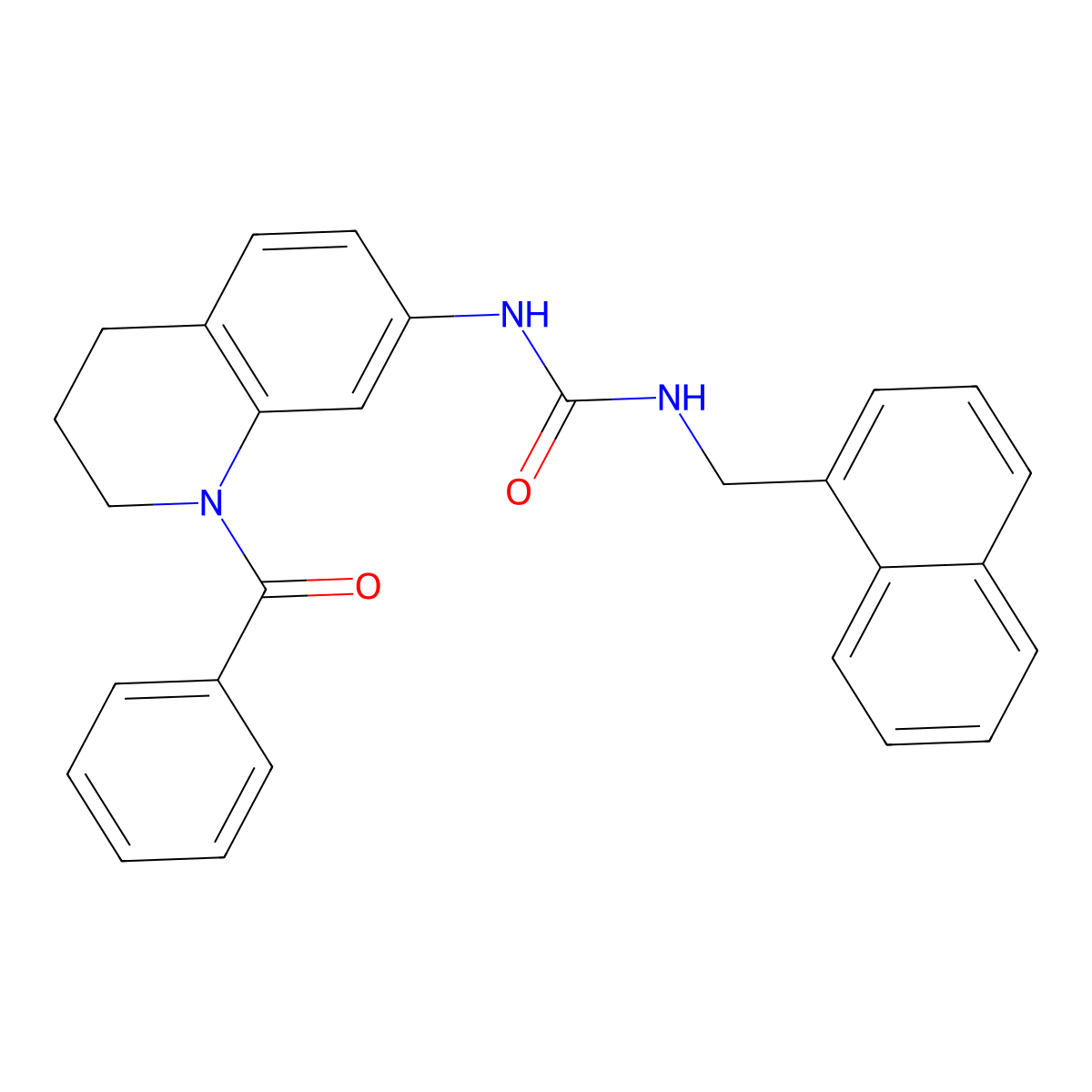 1-(1-Benzoyl-1,2,3,4-tetrahydroquinolin-7-yl)-3-(naphthalen-1-ylmethyl)urea molecular structure, CAS 1203051-23-3
