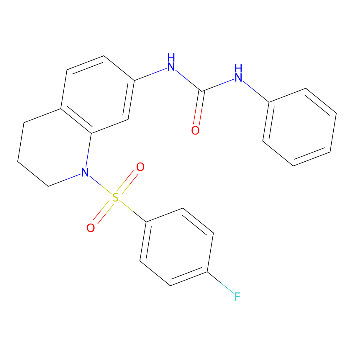 1-(1-((4-Fluorophenyl)sulfonyl)-1,2,3,4-tetrahydroquinolin-7-yl)-3-phenylurea molecular structure, CAS 1203053-17-1