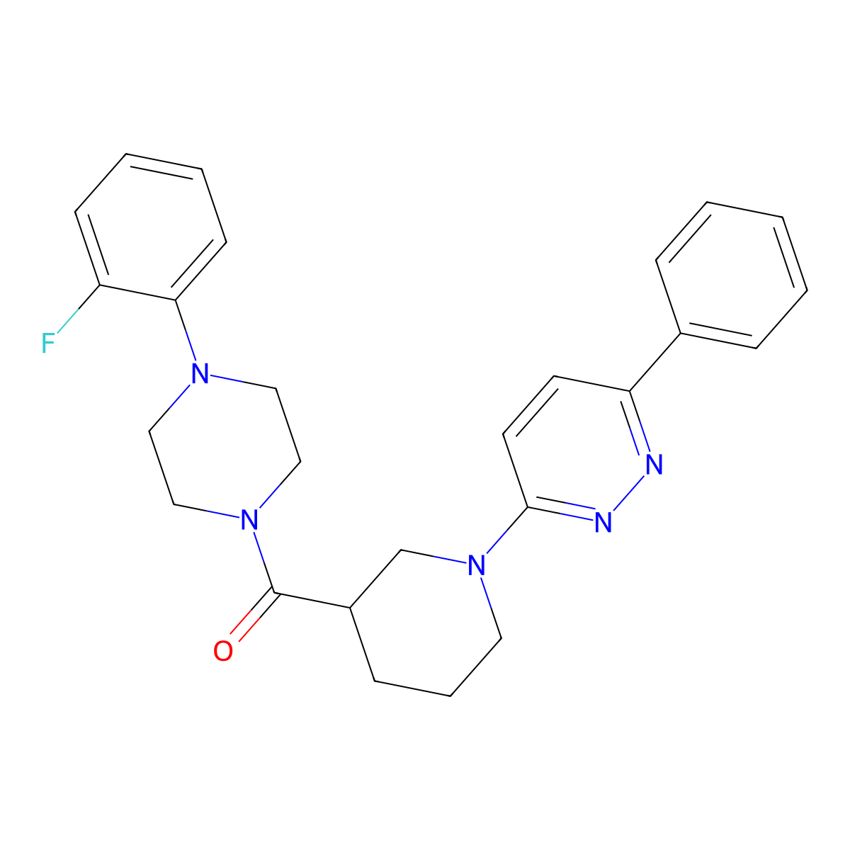 (4-(2-Fluorophenyl)piperazin-1-yl)(1-(6-phenylpyridazin-3-yl)piperidin-3-yl)methanone molecular structure, CAS 1203053-19-3