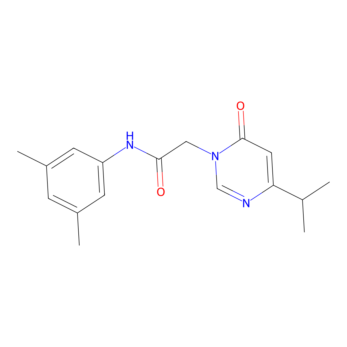 N-(3,5-dimethylphenyl)-2-(4-isopropyl-6-oxopyrimidin-1(6H)-yl)acetamide molecular structure, CAS 1203053-26-2