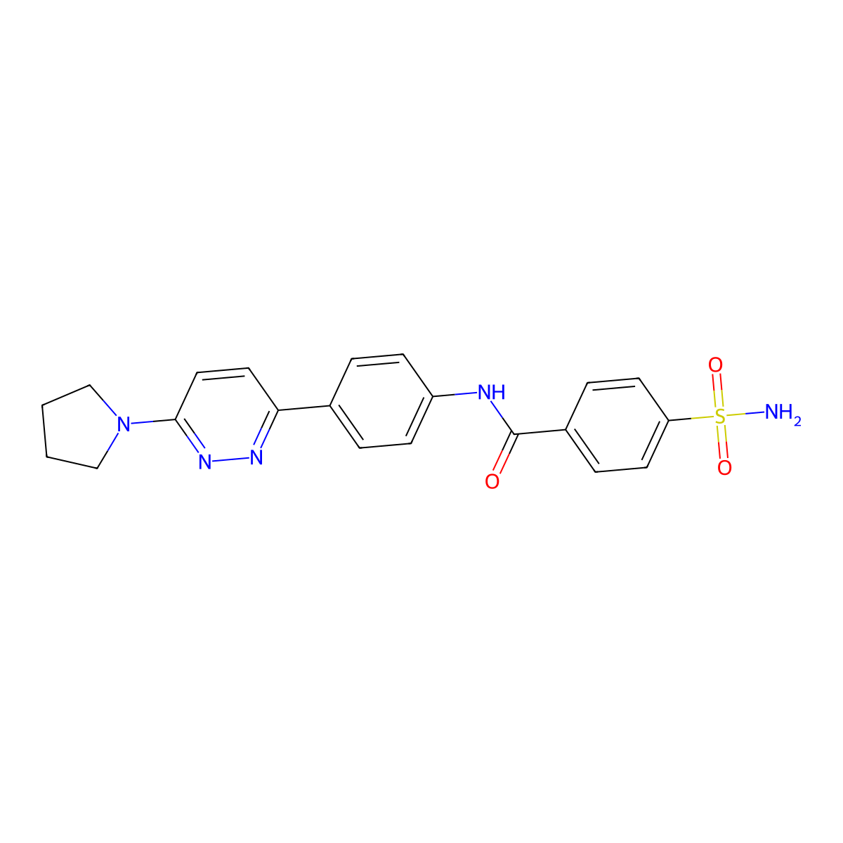 N-(4-(6-(pyrrolidin-1-yl)pyridazin-3-yl)phenyl)-4-sulfamoylbenzamide molecular structure, CAS 1203054-58-3