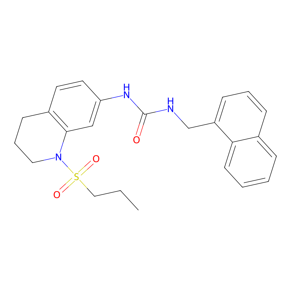 1-(Naphthalen-1-ylmethyl)-3-(1-(propylsulfonyl)-1,2,3,4-tetrahydroquinolin-7-yl)urea molecular structure, CAS 1203055-40-6