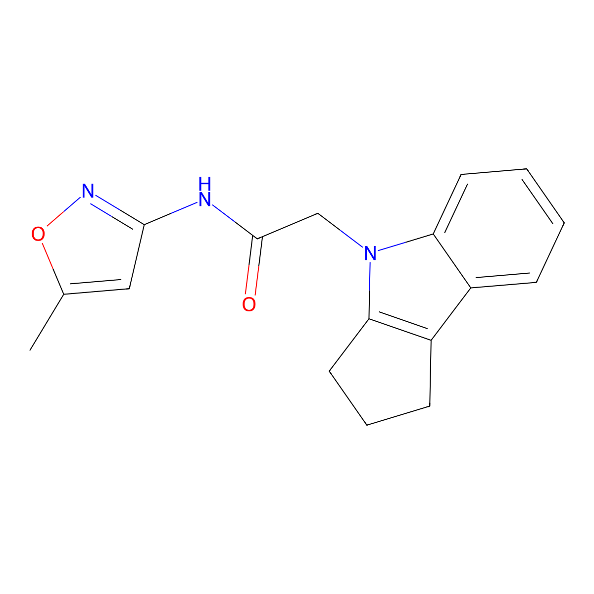 2-(2,3-dihydrocyclopenta[b]indol-4(1H)-yl)-N-(5-methylisoxazol-3-yl)acetamide molecular structure, CAS 1203057-27-5