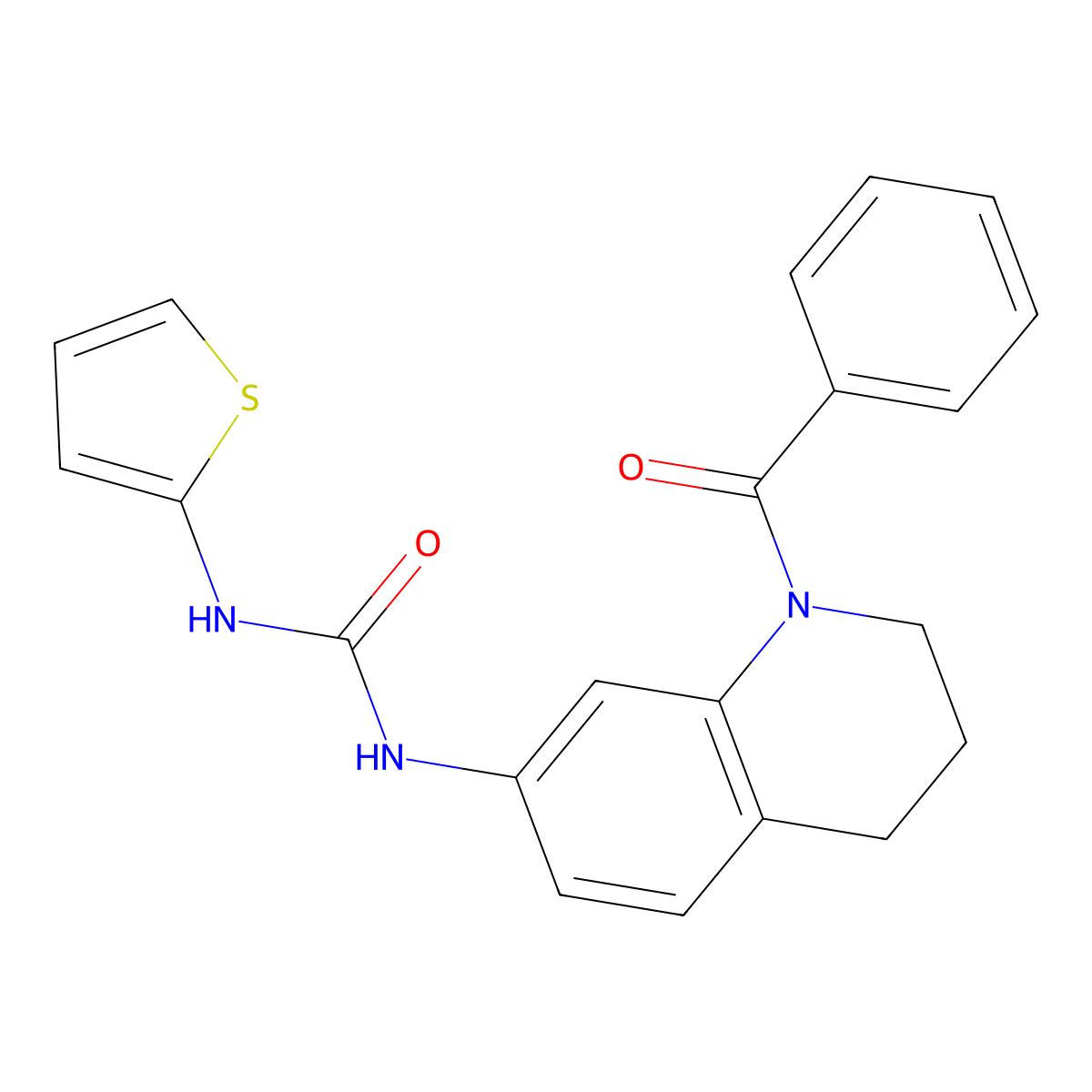 1-(1-Benzoyl-1,2,3,4-tetrahydroquinolin-7-yl)-3-(thiophen-2-yl)urea molecular structure, CAS 1203057-94-6