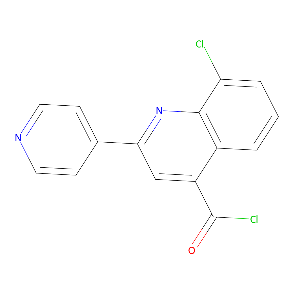 8-Chloro-2-pyridin-4-ylquinoline-4-carbonyl chloride hydrochloride molecular structure, CAS 1203058-25-6