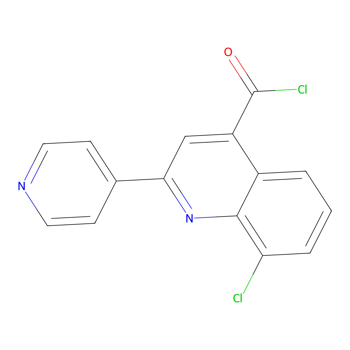 8-Chloro-2-pyridin-4-ylquinoline-4-carbonyl chloride hydrochloride molecular structure, CAS 1203058-25-6