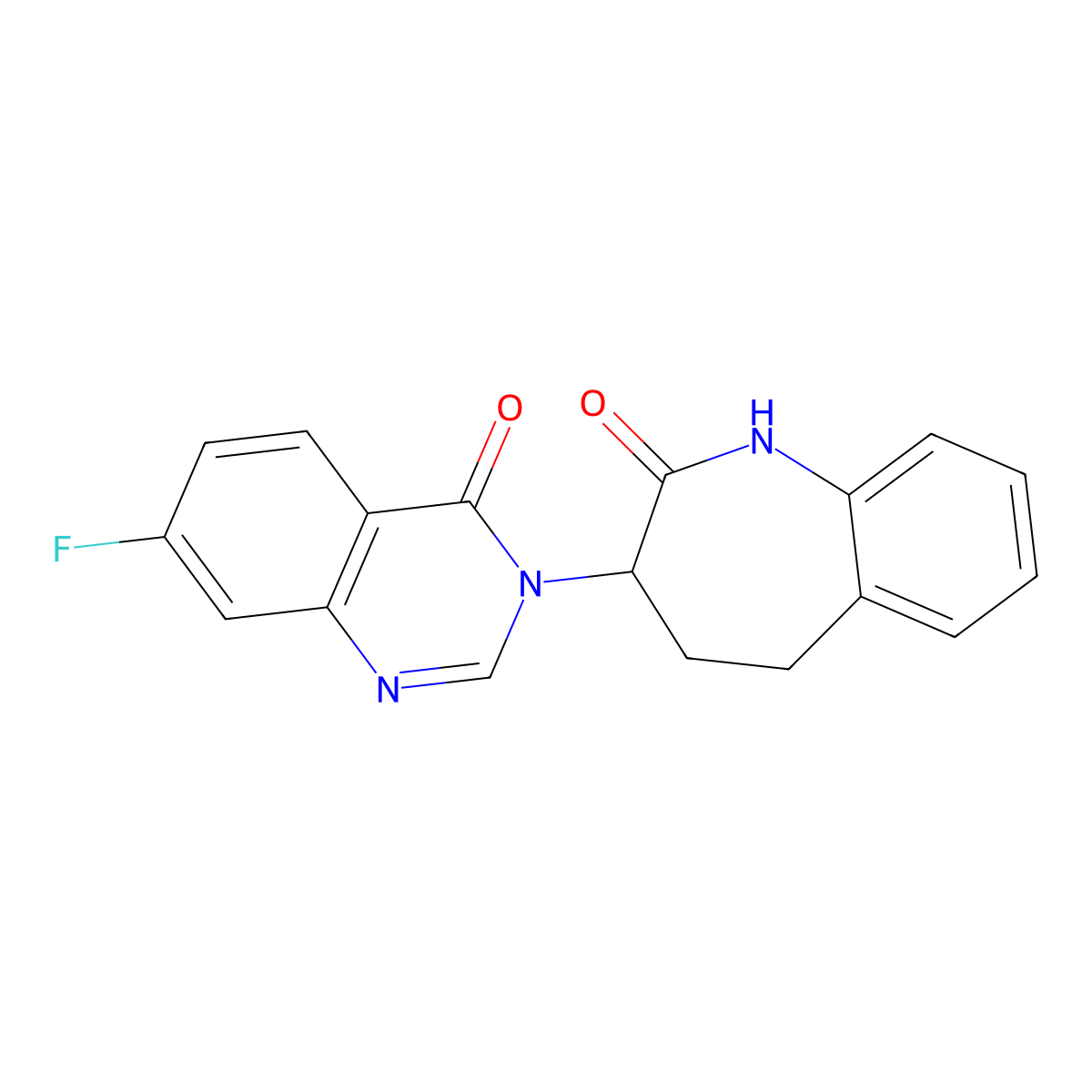 7-fluoro-3-(2-hydroxy-4,5-dihydro-3H-1-benzazepin-3-yl)quinazolin-4(3H)-one molecular structure, CAS 1203058-36-9