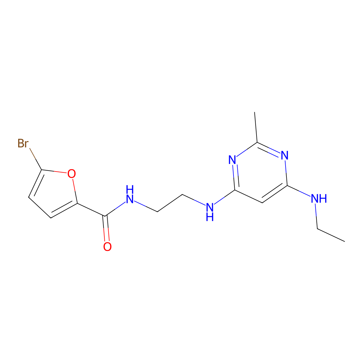 5-bromo-N-(2-{[6-(ethylamino)-2-methylpyrimidin-4-yl]amino}ethyl)furan-2-carboxamide molecular structure, CAS 1203058-47-2