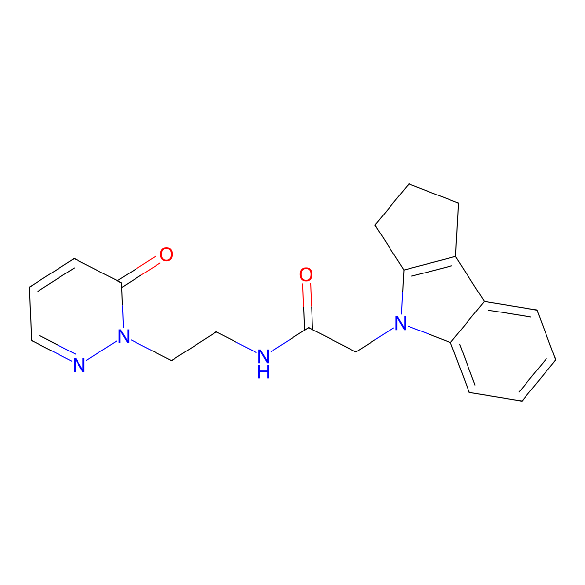 2-{1H,2H,3H,4H-cyclopenta[b]indol-4-yl}-N-[2-(6-oxo-1,6-dihydropyridazin-1-yl)ethyl]acetamide molecular structure, CAS 1203058-87-0