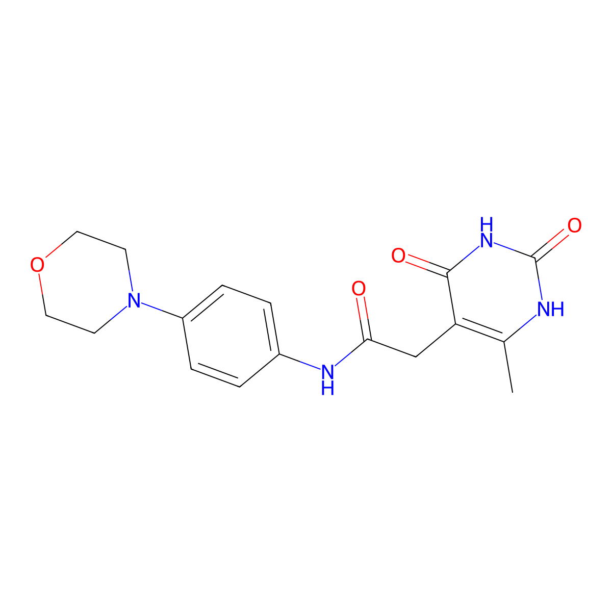 2-(6-methyl-2,4-dioxo-1,2,3,4-tetrahydropyrimidin-5-yl)-N-(4-morpholinophenyl)acetamide molecular structure, CAS 1203059-46-4