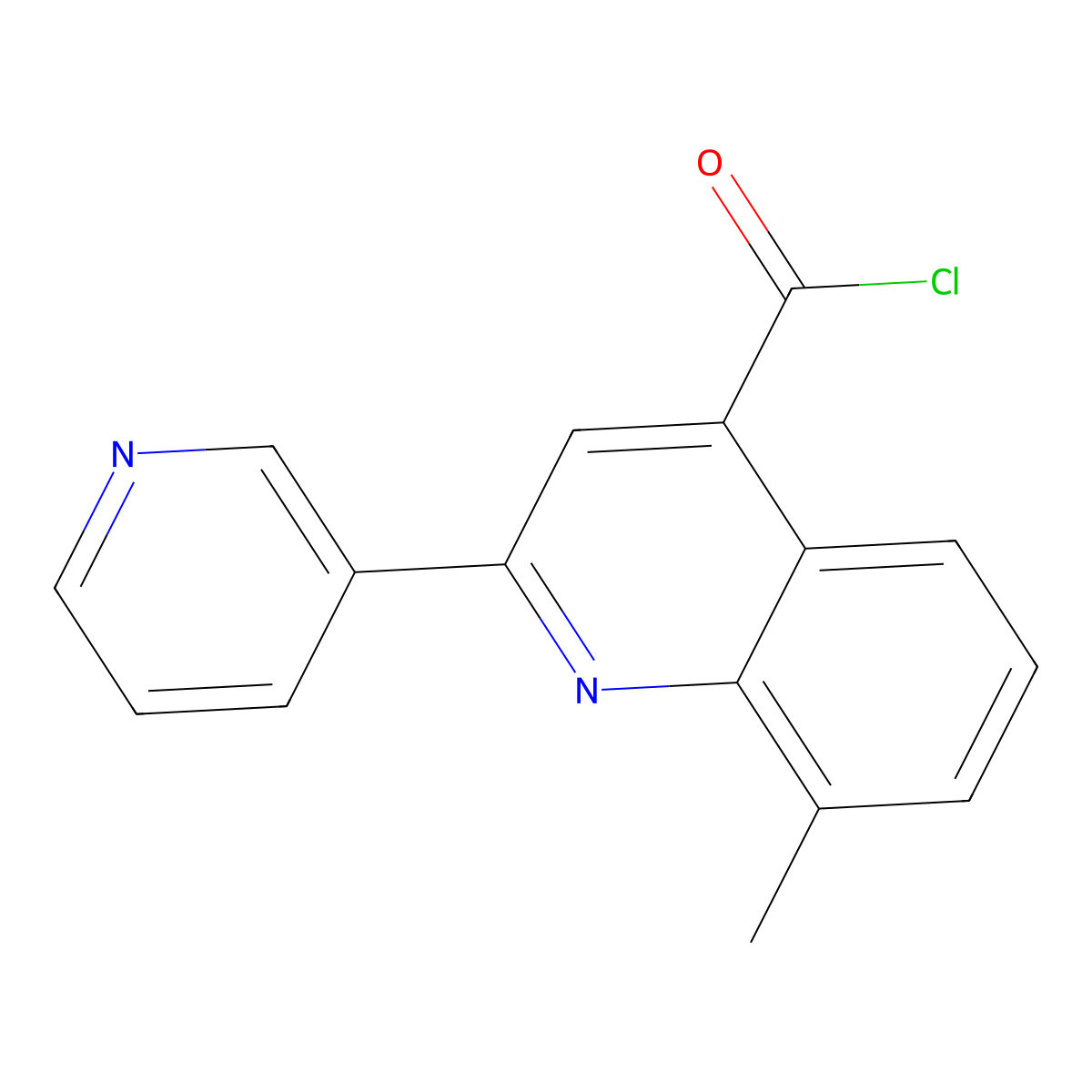 8-Methyl-2-pyridin-3-ylquinoline-4-carbonyl chloride hydrochloride molecular structure, CAS 1203061-38-4