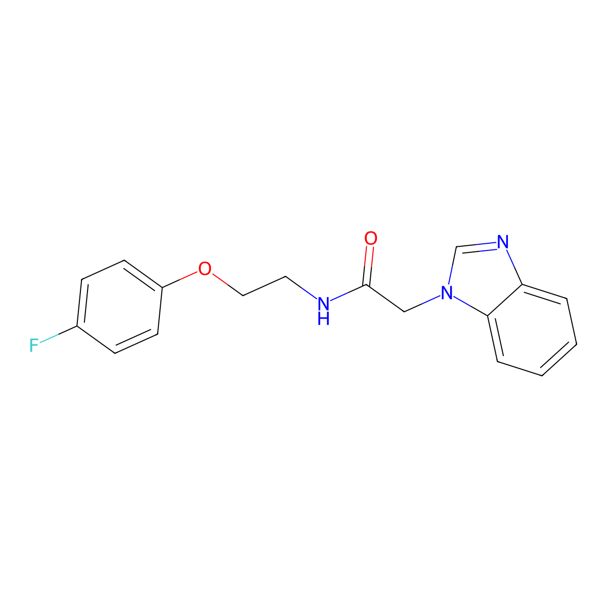 2-(1H-benzo[d]imidazol-1-yl)-N-(2-(4-fluorophenoxy)ethyl)acetamide molecular structure, CAS 1203064-97-4