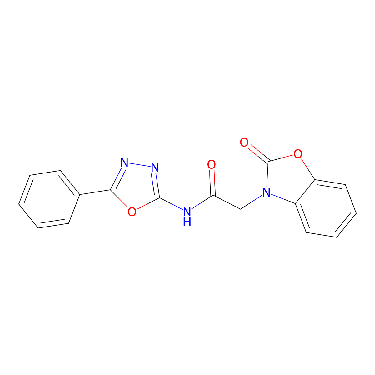 2-(2-oxobenzo[d]oxazol-3(2H)-yl)-N-(5-phenyl-1,3,4-oxadiazol-2-yl)acetamide molecular structure, CAS 1203065-36-4