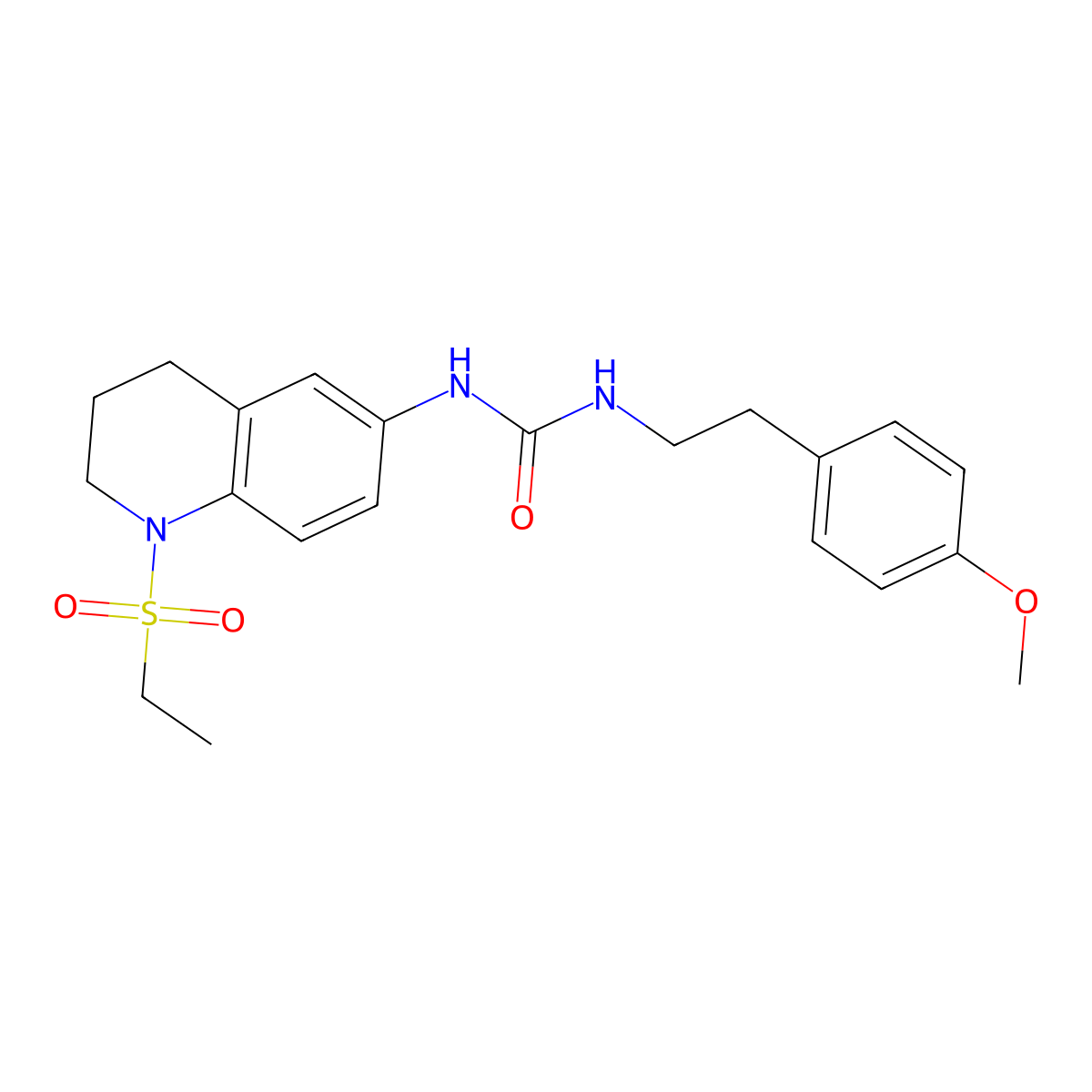 1-(1-(Ethylsulfonyl)-1,2,3,4-tetrahydroquinolin-6-yl)-3-(4-methoxyphenethyl)urea molecular structure, CAS 1203065-94-4
