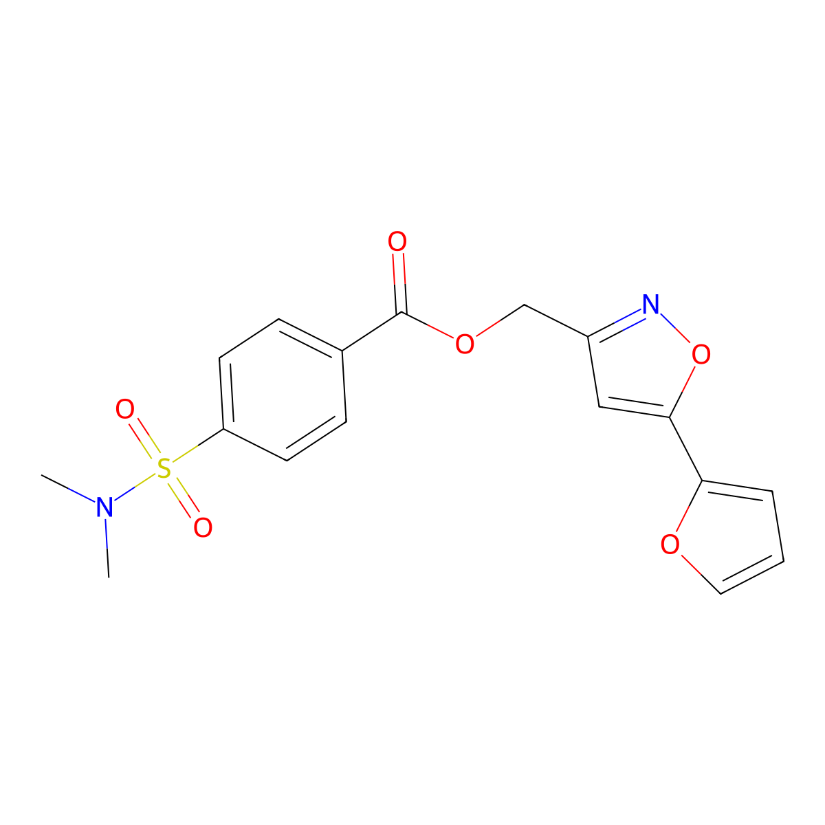 [5-(Furan-2-yl)-1,2-oxazol-3-yl]methyl 4-(dimethylsulfamoyl)benzoate molecular structure, CAS 1203066-08-3