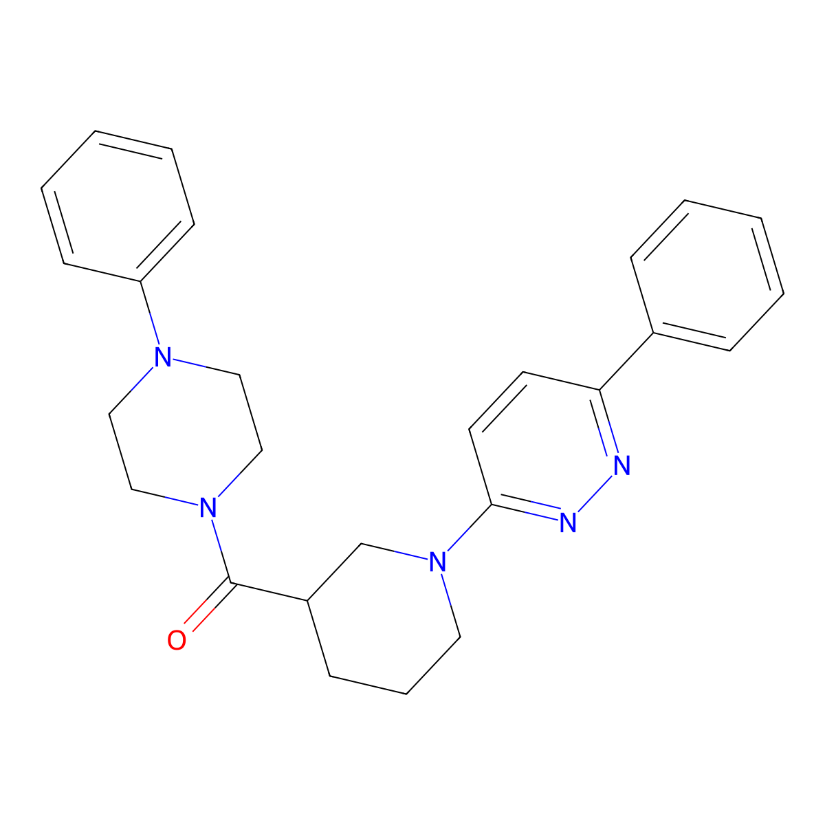 (4-Phenylpiperazin-1-yl)(1-(6-phenylpyridazin-3-yl)piperidin-3-yl)methanone molecular structure, CAS 1203066-40-3