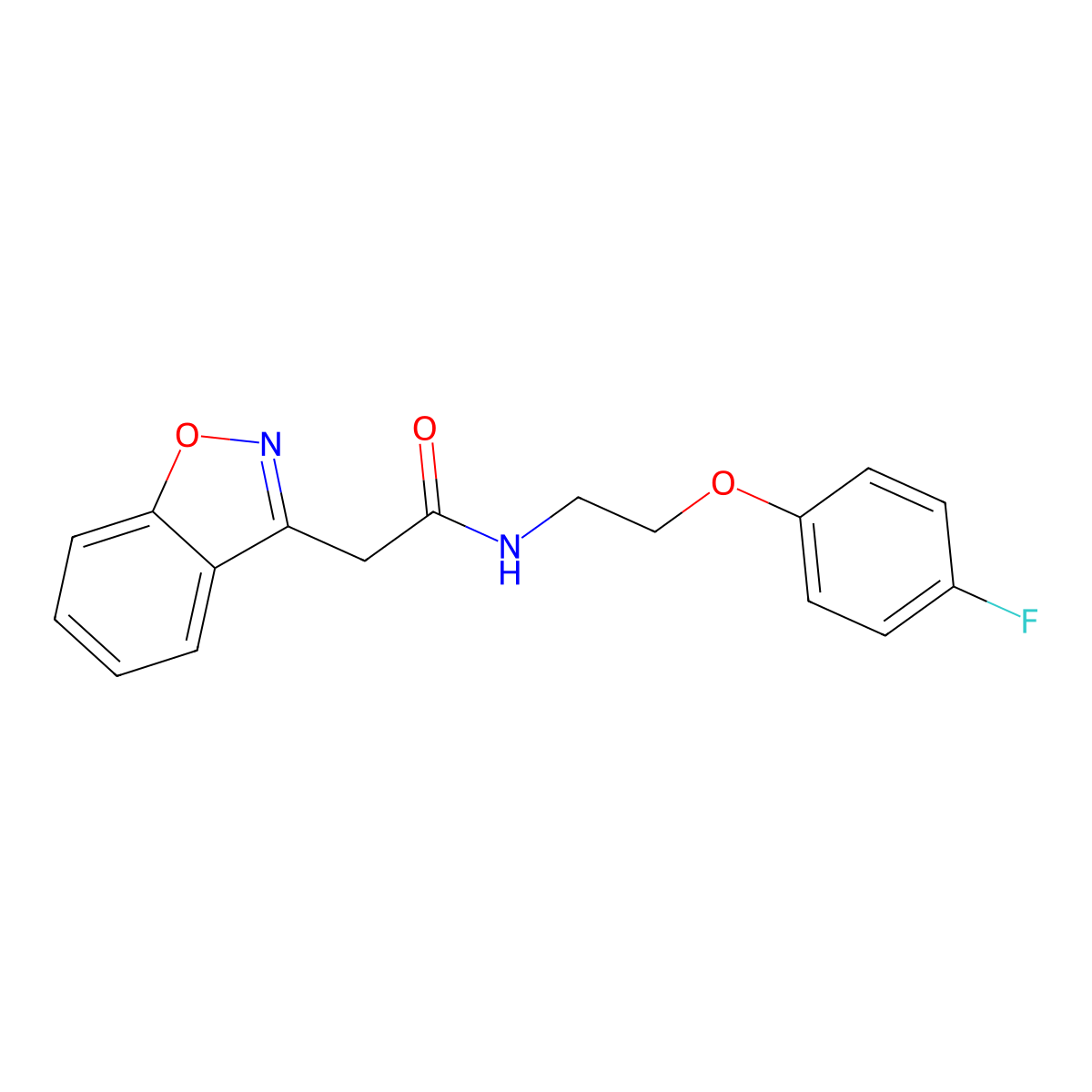 2-(benzo[d]isoxazol-3-yl)-N-(2-(4-fluorophenoxy)ethyl)acetamide molecular structure, CAS 1203067-51-9