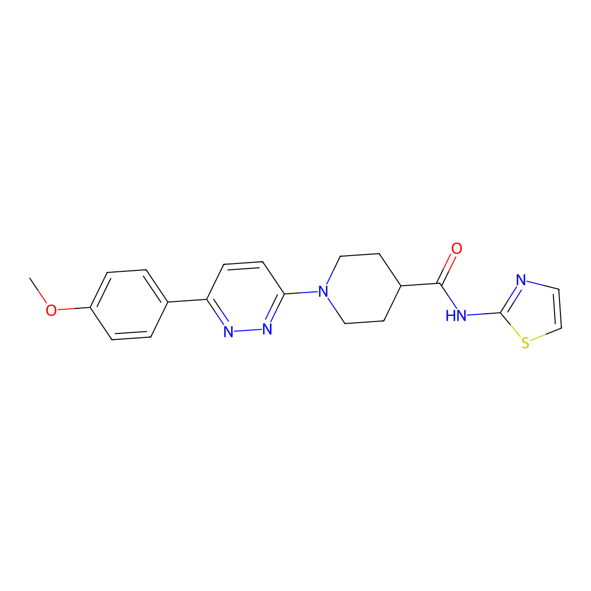 1-(6-(4-methoxyphenyl)pyridazin-3-yl)-N-(thiazol-2-yl)piperidine-4-carboxamide molecular structure, CAS 1203068-49-8